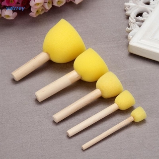 5 Cọ bọt biển có tay cầm bằng gỗ cho người mới tập vẽ