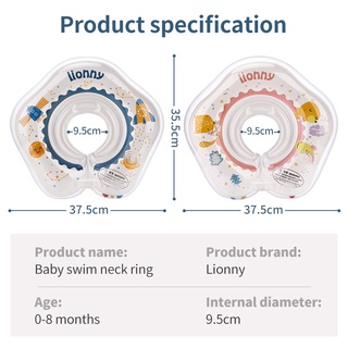 Phao Bơi Đeo Cổ Cho Bé 0-8 Tháng, Vòng Bơi Trẻ Sơ Sinh Trong Suốt, Mềm Mại, Chống Sặc Nước An Toàn