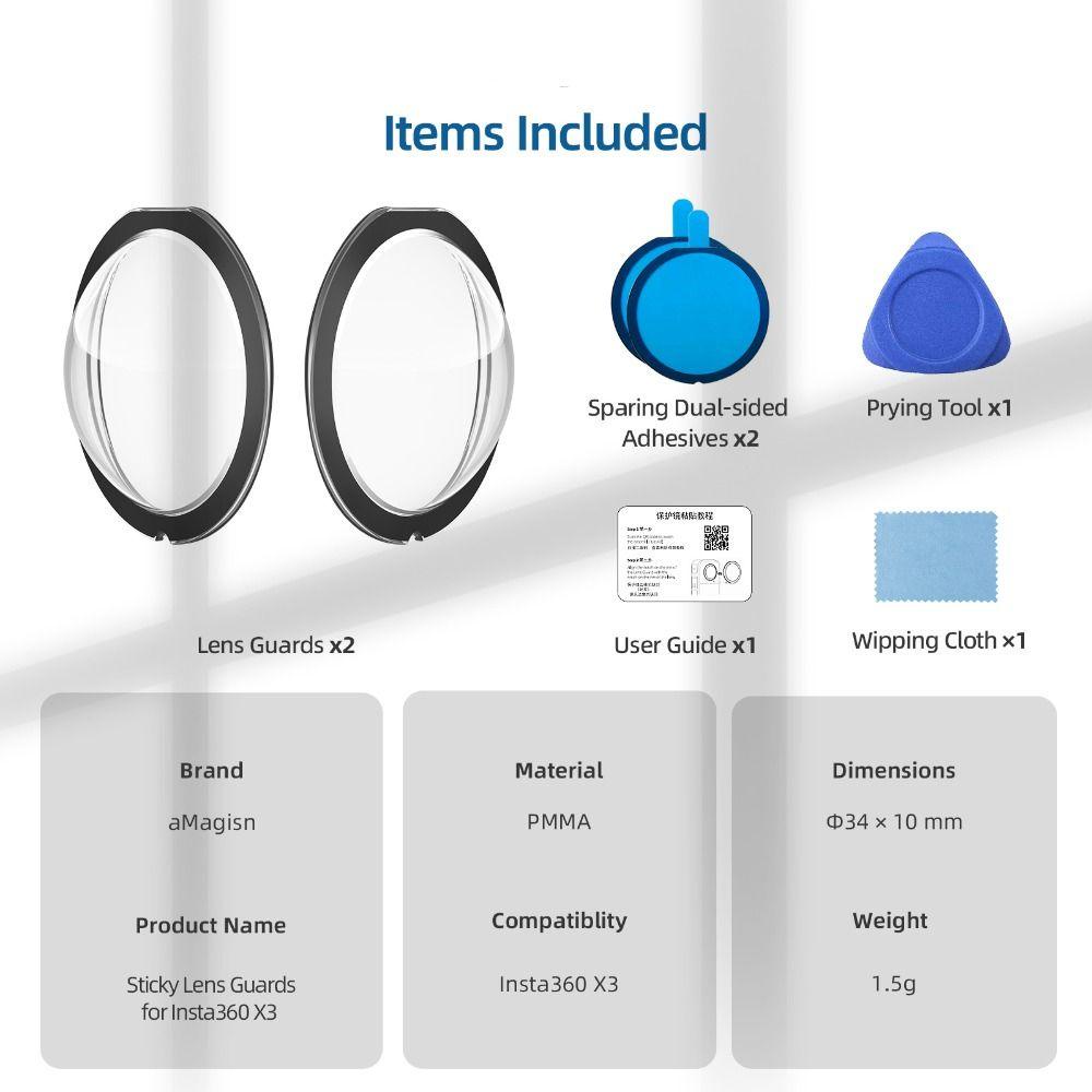 [Vận chuyển nhanh] Vỏ bảo vệ ống kính dính SIMPLEAID Chống trầy xước cho Insta360 X3