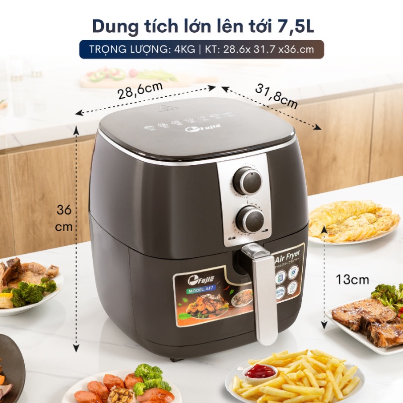 Ảnh Nồi chiên không dầu cao cấp FujiE AF7 - 7.5L - Hàng chính hãng - Bảo hành điện tử 24 tháng 3