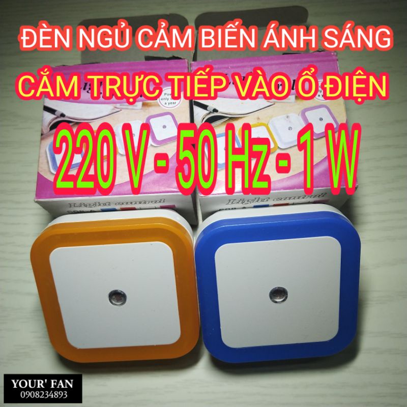Bộ 2 đèn ngủ cảm biến ánh sáng, 220V - 50Hz - 1W ,đầu ghim loại 2 chấu ...