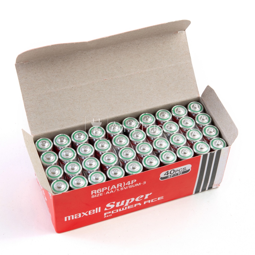 Pin tiểu AA Maxell Super R6P(AR)4P (size lớn, hộp 40 viên) | Shopee ...