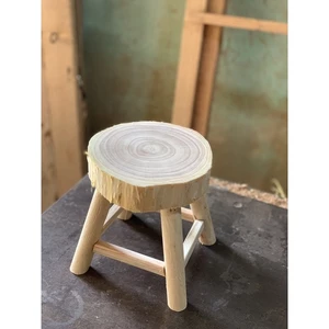 Đôn gỗ mini nguyên khối , Gỗ Tự Nhiên / Đường kính 19 ~ 22cm , cao 25cm