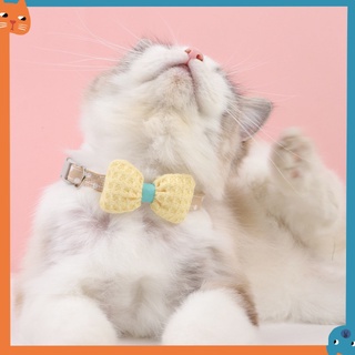 Mèo Nơ Vòng Cổ Thú Cưng Vòng Cổ Quần Áo Quý Ông Cotton Series Mèo Chó Vòng Cổ Mùa Hè Mới Điểm Sóng Có Thể Điều Chỉnh Nơ Vòng Cổ Sản Phẩm Cho Mèo