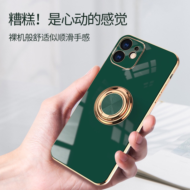 Ốp Điện Thoại Mềm Kẹo Vuông Cho iPhone 17 Pro Max 16 Nhẫn Đứng Silicon Chống Sốc 15 Pro MAX Cover