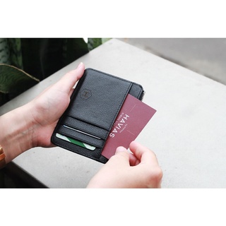 SIMPLE HAVIAS ví mini card có ngăn kéo da Crossgrain thật nhập khẩu 100%