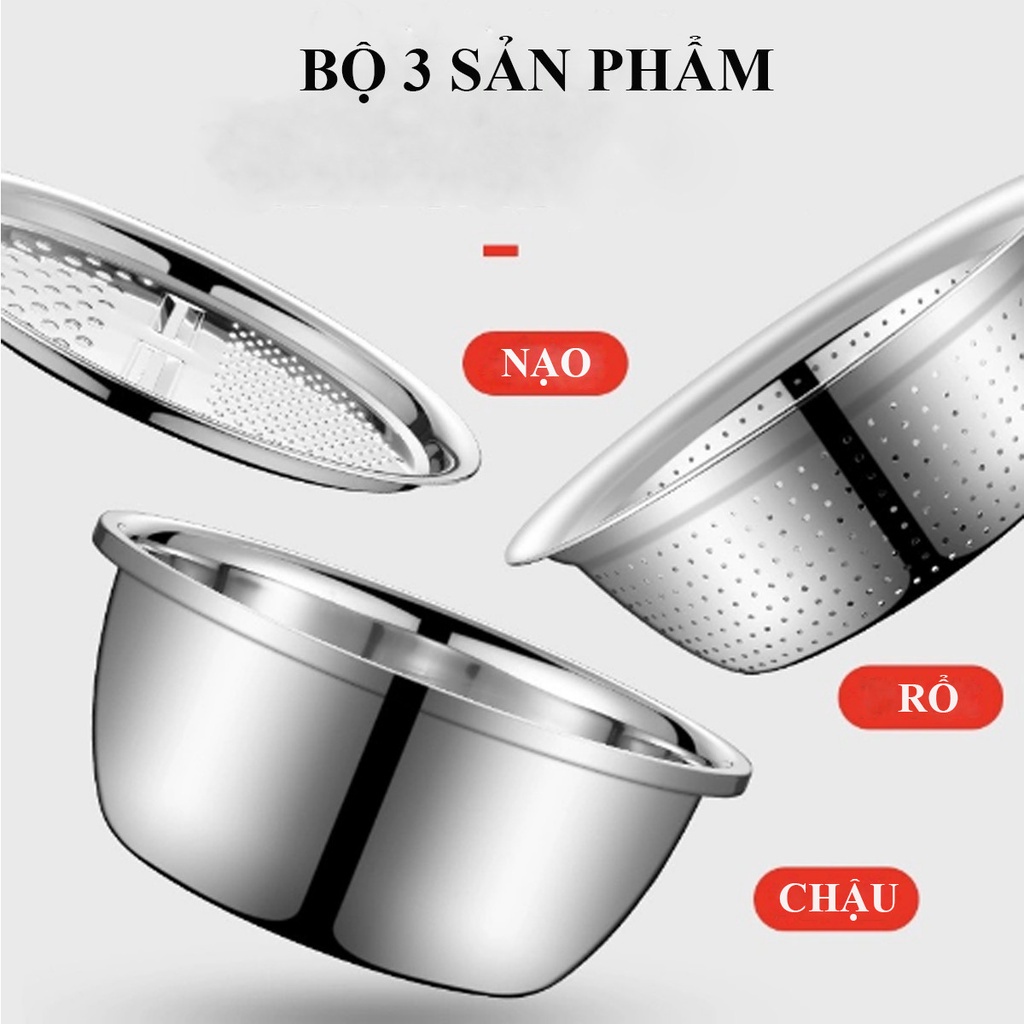 Bộ Nạo Rau Củ Quả Inox cao cấp,Rổ nạo rau củ đa năng,tiện lợi dùng nhà bếp
