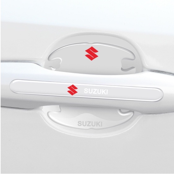 Bộ 10 miếng dán silicon tay, hõm, gương ô tô logo hãng xe SUZUKI Swift, Celerio, Ciaz, Vitara,  Ertiga, XL7