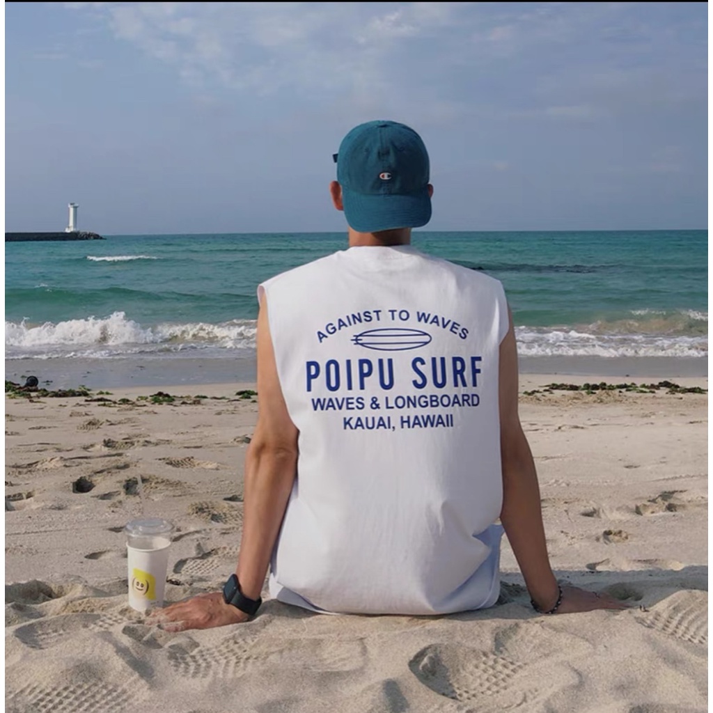 Áo thun Tanktop POIPU ICVCVNI Unisex Menwear Cotton