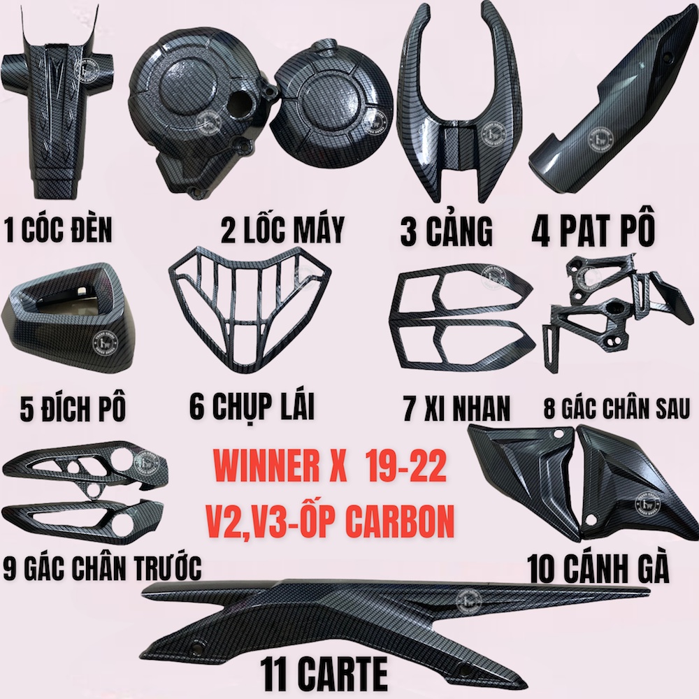 Phụ kiện Winner X 19-22(Winner x v2,v3)_ốp carbon trang trí xe máy OCB ...