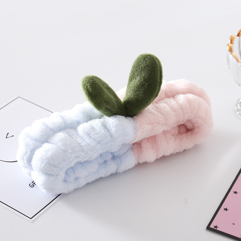 Băng đô rửa mặt Hàn Quốc , Băng đô cho bé họa tiết mầm lá dễ thương