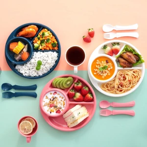 Bộ Đĩa Ăn Chia Ngăn Bằng Nhựa Cho Người Lớn Và Trẻ Em