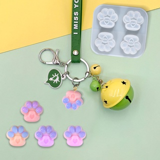 Flgo Cho Mèo Paws Móc Khóa Nhựa Dính Khuôn Silicon Có Lỗ Móc Khóa Mặt Dây Chuyền Khuôn