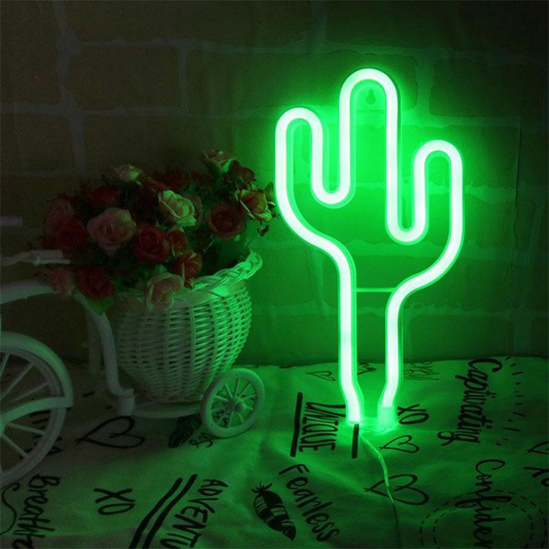 Đèn Led Neon Trang Trí Hình Cây Xương Rồng
