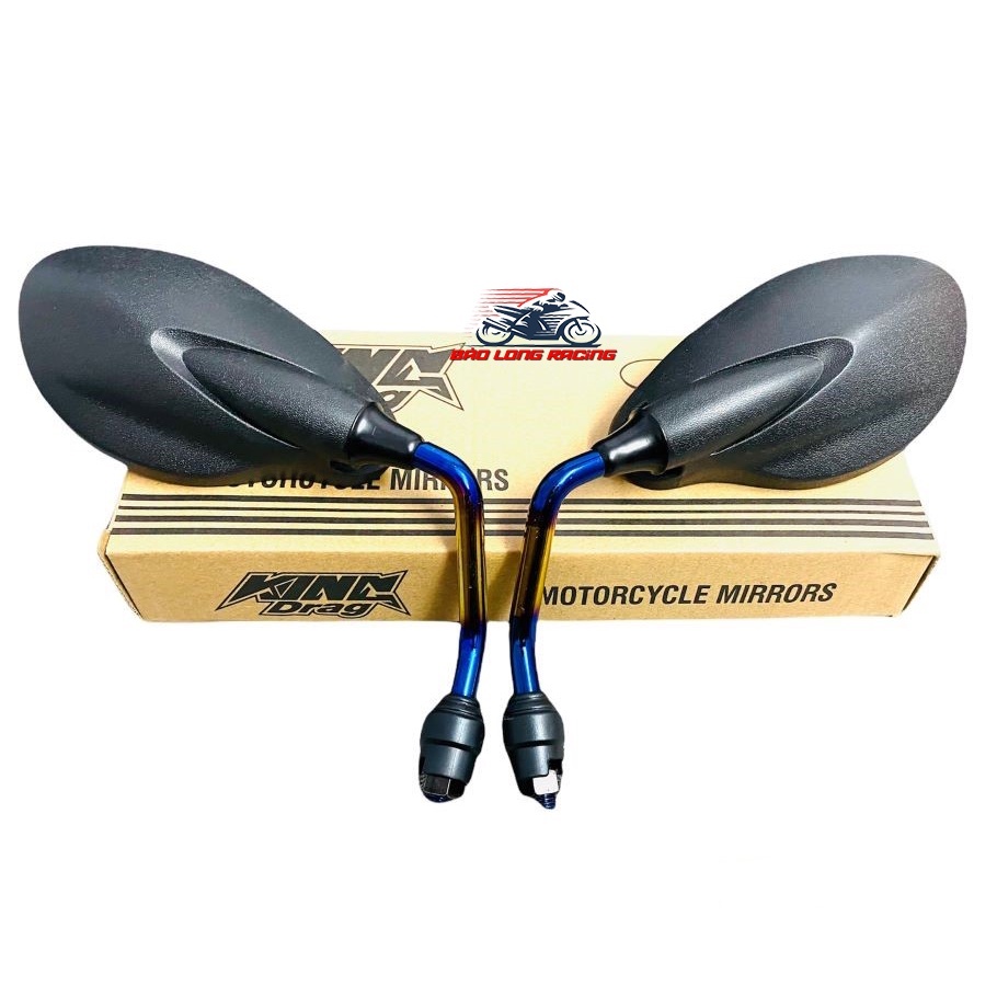 Cặp Kính kiểu YAZ chân Xi 7 màu Titan KINGDRAG gắn mọi loại xe máy Exciter Sirius Winner Sonic Wave Dreem Gương chiếu hậ