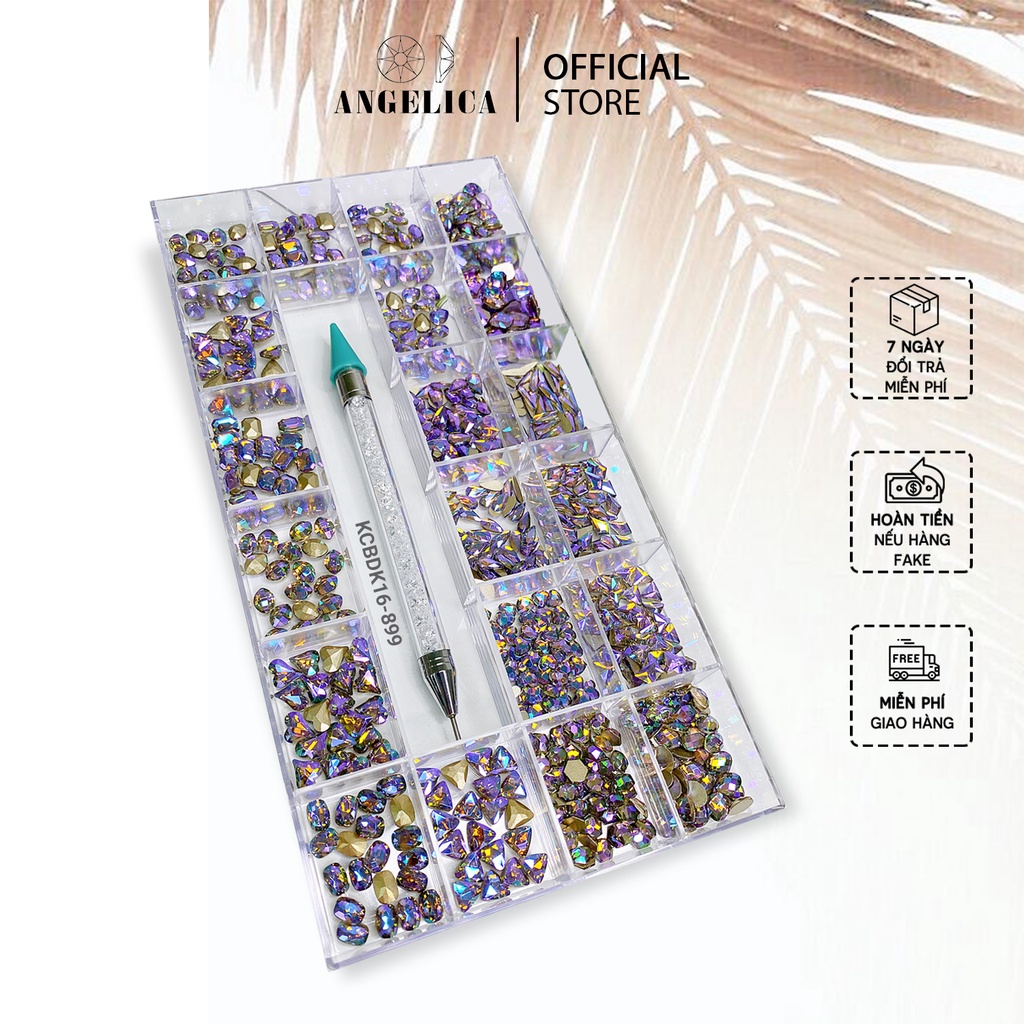 Combo Đá Nail Chân Lưới Kèm Phụ Kiện Móng ANGELICA KCB