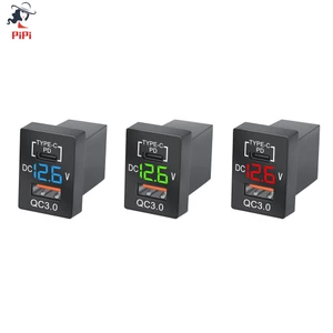 Tẩu Sạc Nhanh QC3.0 Cổng PD Type-C Có Đèn LED Kỹ Thuật Số Cho Toyota