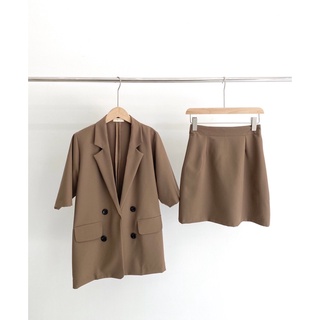 Set áo Blazer nữ ngắn tay+chân váy ngắn Ma Vie