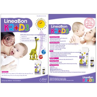 Lineabon - Vitamin D3 K2 Tinh Khiết Cho Bé [Lọ 10ml]
