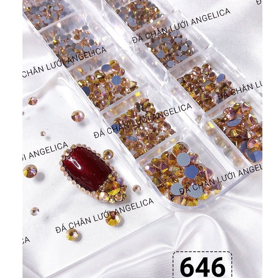Đá Chân Lưới Nail 12 Khía Heaven Padparadscha Đính Móng ANGELICA 646