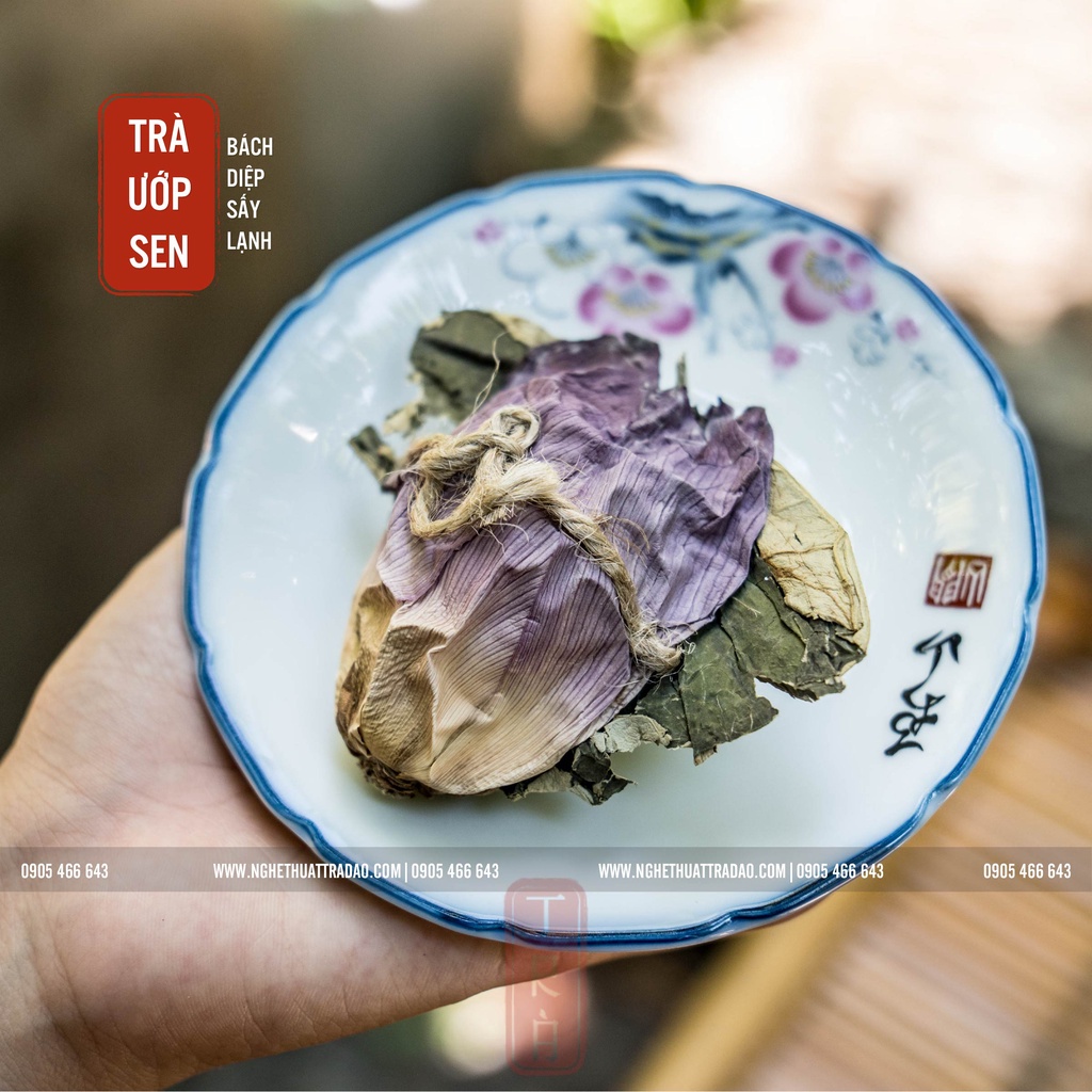 Combo 5 gói Trà ướp sen bách diệp Tây Hồ sấy lạnh (1 gói 1 búp 10gr trà trong hoa)