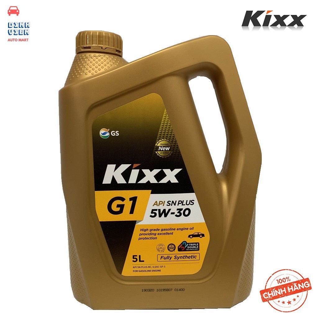 [ Cao cấp] Dầu Nhớt Kixx G1 5W30 API SN PLUS 5Lít dành cho động cơ xăng ...
