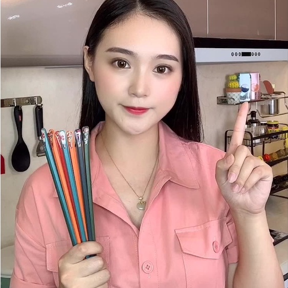 SET 5 Đôi Đũa , Đũa Ăn Gia Đình Kiểu Nhật Bản Nhiều Màu - Đũa Chịu Nhiệt Kháng Khuẩn An Toàn Chống Trượt