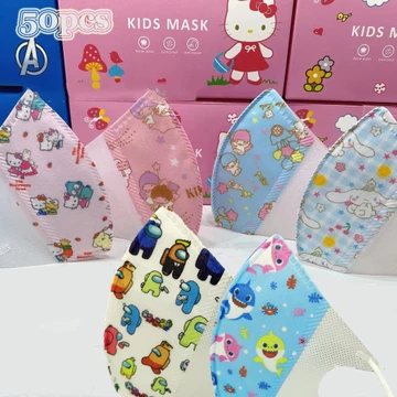 0-3 / 4-12Yo 50 CÁI Mặt nạ trẻ em 3D Khẩu trang dùng một lần Mặt nạ 3 lớp Mặt nạ 3D Trẻ sơ sinh / trẻ em Mặt nạ bảo vệ Mặt nạ BFE99%