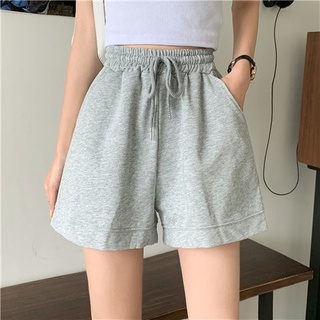 Quần short thể thao Cotton nữ màu trơn Quần short thông thường cạp cao