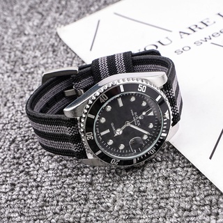 Dây Đeo Đồng Hồ Bằng Nylon Bện 18mm 20mm 22mm 24mm Tháo Gỡ Nhanh Có Khóa Kim Loại Màu Đen Dành Cho Nam Nữ