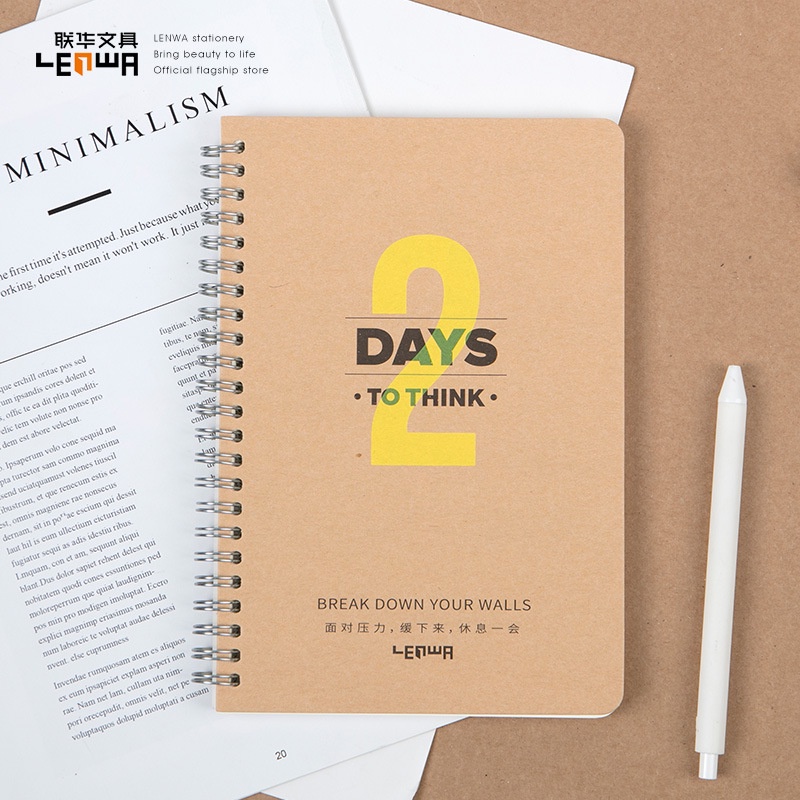 Sổ lò xo A5 B5 kẻ ngang 136 trang bìa Kraft vintage đơn giản mà tinh tế phù hợp ghi chép làm bullet journal,planner