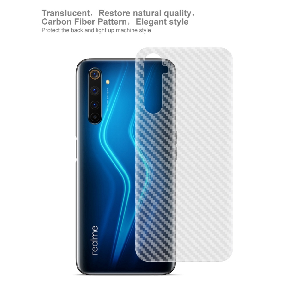 Oppo Realme 6 / Realme6 Pro Họa Tiết Sợi Carbon Mờ Mặt Sau Miếng Dán Phía Sau Phim Bảo Vệ Mềm Mờ
