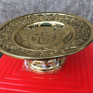 Mâm Bồng Chữ Thọ 20cm Mâm Quả Đào 18cm Bằng Đồng