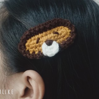 Cài tóc sư tử Lion ngộ nghĩnh cho nữ và bé gái 5.5cm |Kẹp tóc bằng len hình thú |Shop Rô Handmade