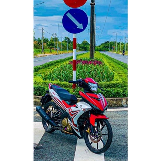 Tem Exciter 150 yamaha trắng đỏ - Độ dán team trùm decal xe máy - Team trùm ex decal rẻ đẹp và chất trắng đỏ  trắng
