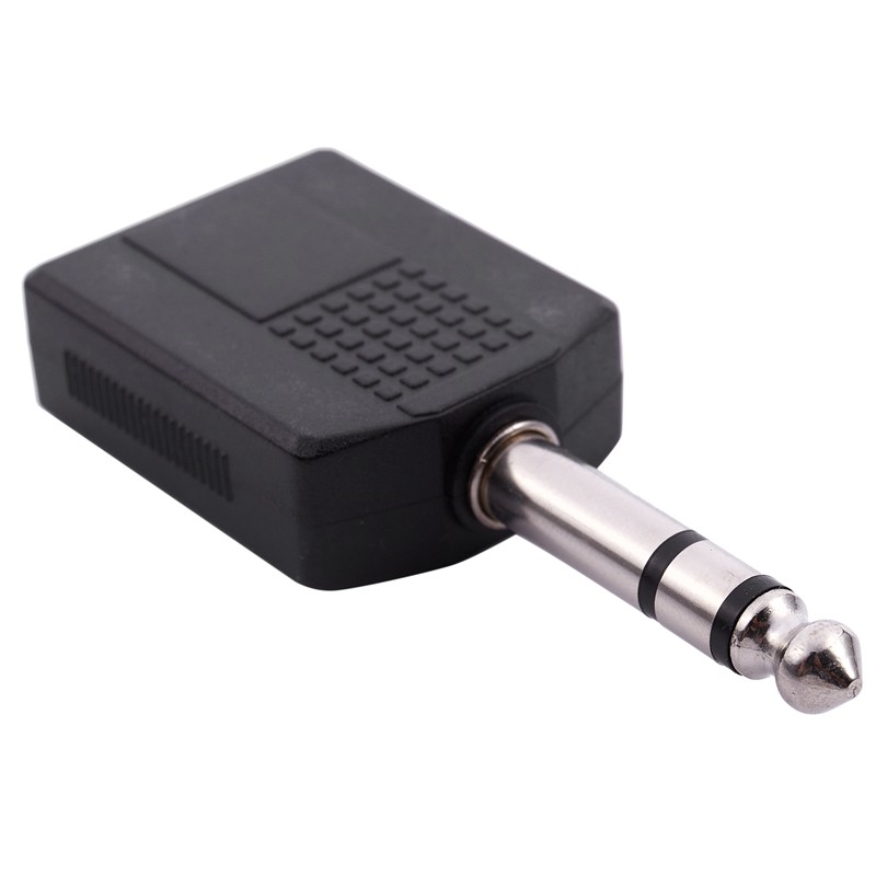 Mono 6.35mm Nam Cắm Sang Dual 6.35mm Nữ Ổ Cắm Bộ Chia Adapter Kết Nối