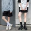 Tất cao cổ nam nữ vớ Unisex thời trang ABICA họa tiết chữ X màu trơn basic chất liệu dày dặn êm mịn T005