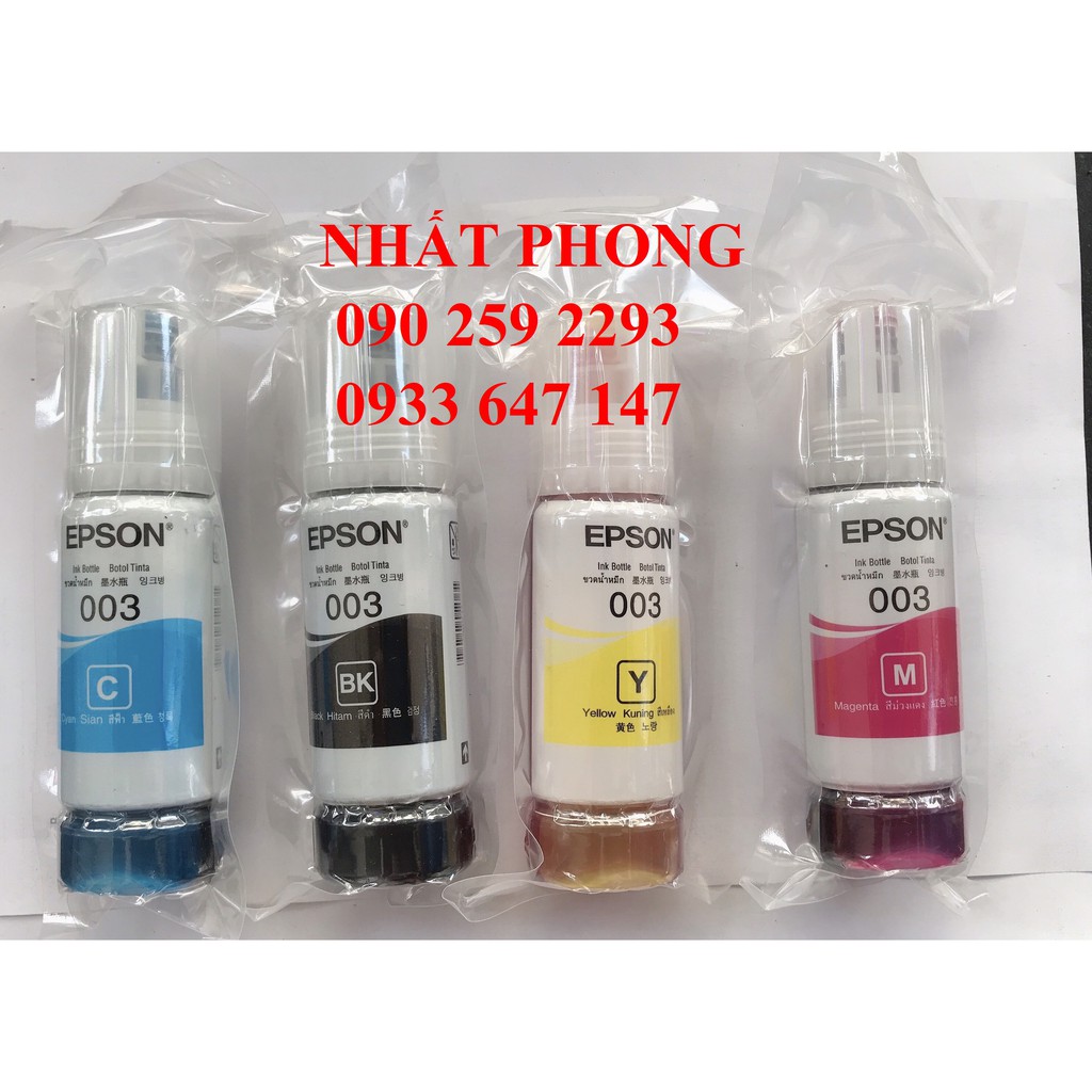 Bộ Mực 4 Màu Epson 003 Dùng Cho Máy L1110 L3110 L3150 L5190 Shopee Việt Nam 