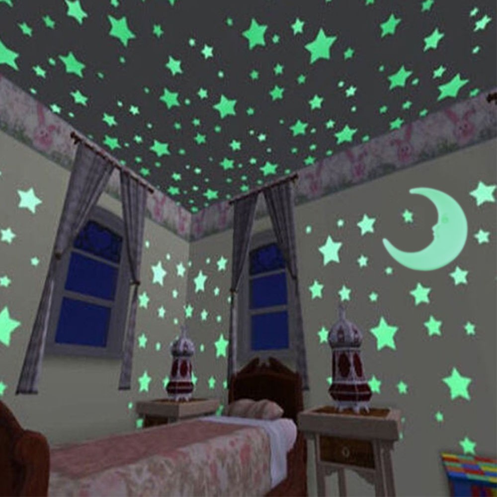 Miếng dán tường hình ngôi sao dạ quang , trang trí phòng ngủ cho ...