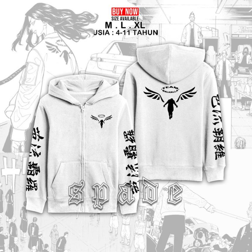 💥Sale 50%💥 Áo khoác nỉ Gang Valhalla Team Walhalla Tokyo Revengers màu ...