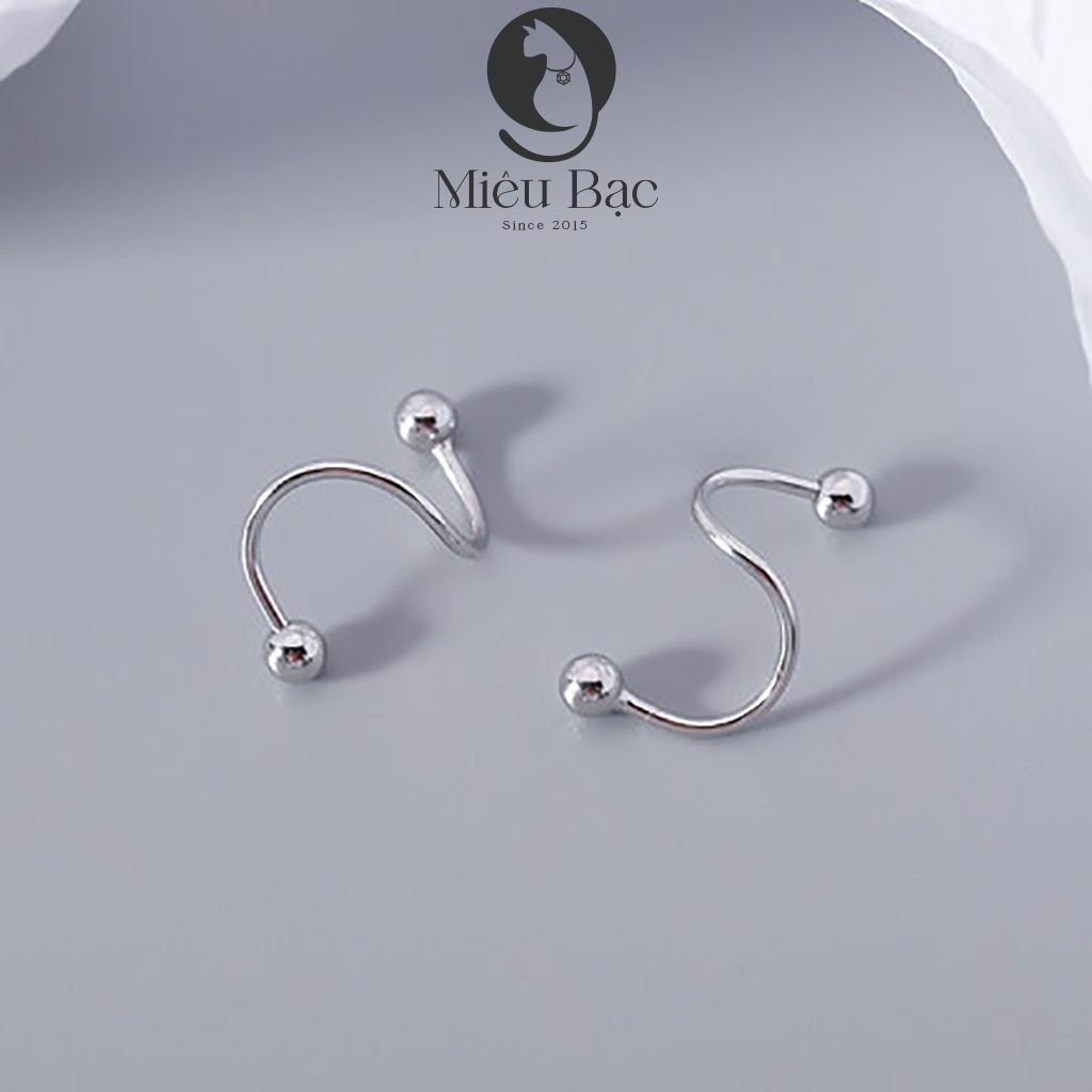 Mô tả Bông tai bạc nữ Miêu Bạc khuyên tai chốt bi xoáy cá tính (1 chiếc) chất liệu bạc 925 phụ kiện trang sức nữ B400704-1 - 6