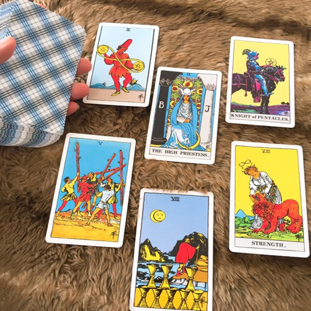 Ảnh Bộ Bài Bói Tarot 78 The Rider Waite Deck Chính Hãng Amalife Cỡ To – Tặng Kèm Túi Đựng Bài Bằng Vải Nhung 1