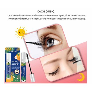 Mascara chuốt mi giữ ẩm, dưỡng nhanh dài mi, dày mi, lông mày, dầu dừa nguyên chất hữu cơ ép lạnh Vietcoco 10ml