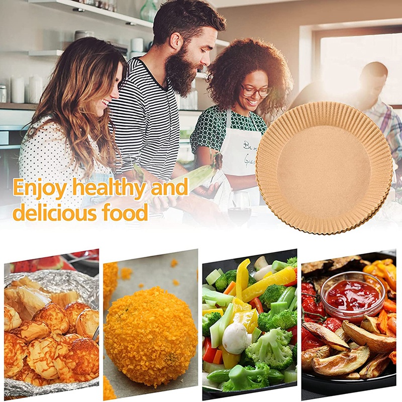 Set 100 miếng giấy lót chống dính dùng 1 lần cho nồi chiên không dầu