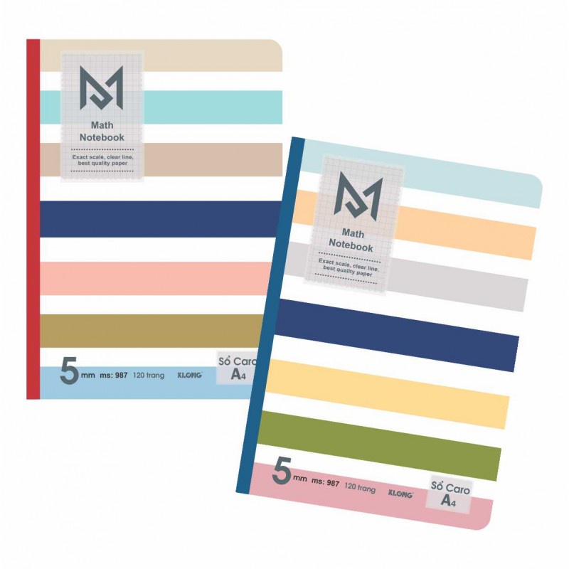Sổ may Caro A4 Math Notebook 120- 200 trang Klong MS 987/988 | Shopee ...