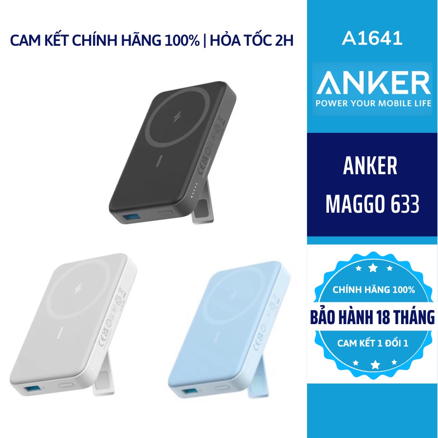 Pin dự phòng Magsafe Anker 633 Magnetic (Maggo) 10000mAh A1641(A15123)