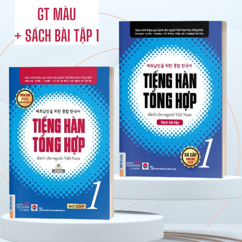 Sách Combo Tiếng Hàn Tổng Hợp Dành Cho Người Việt Nam Trình Độ Sơ Cấp Giáo Trình kèm Sách Bài Tập