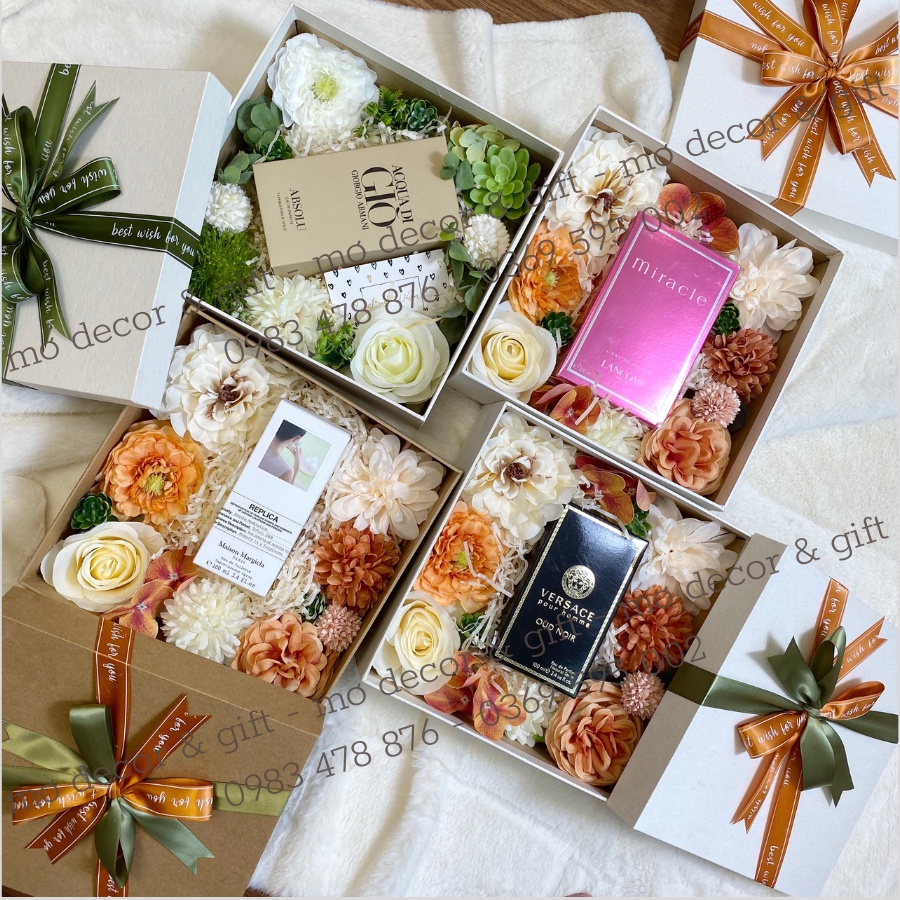 Hộp Hoa Lụa Rỗng Giữa 23cm x 23cm Đựng Son, Đựng Quà Tặng, Nước Hoa ...