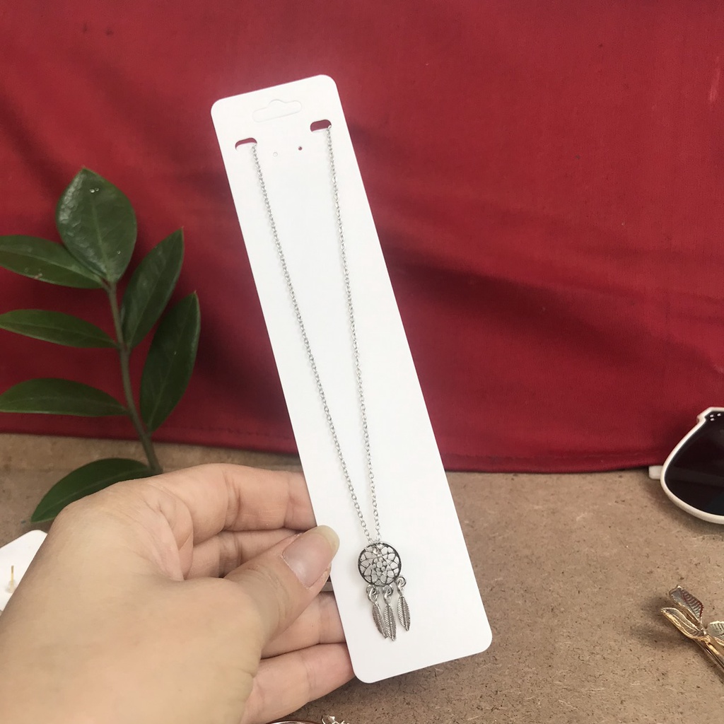Combo 100 Tag nhãn mác treo vòng cổ,vòng choker, dây trang sức, dây chuyền size 4,5x18cm