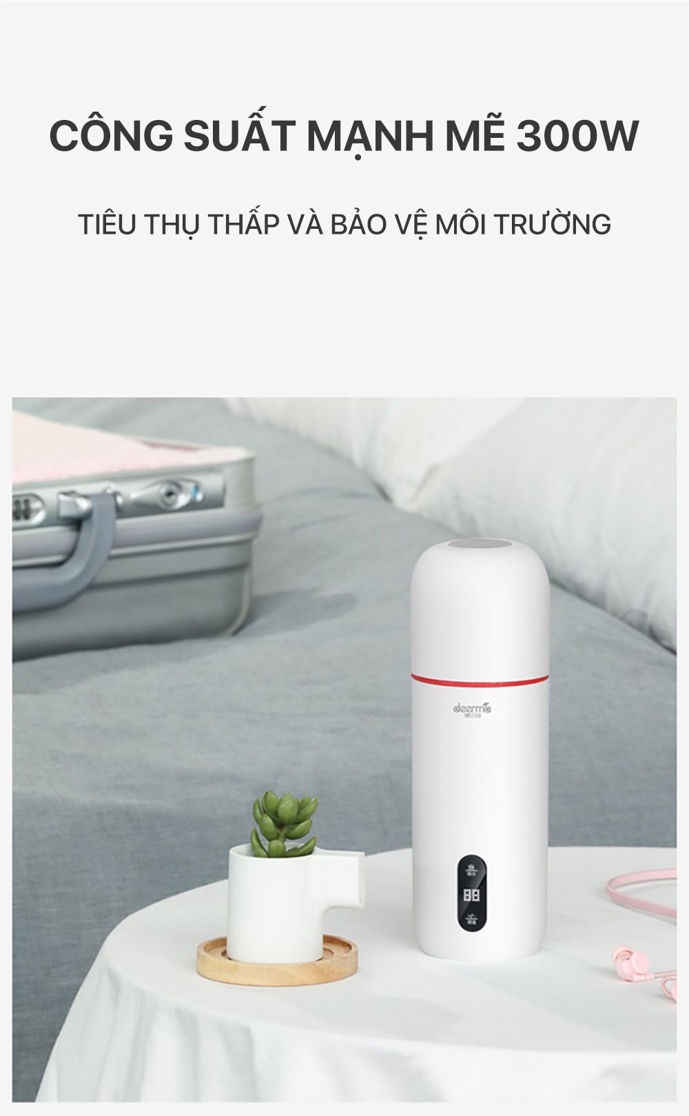 Mô tả Bình đun siêu tốc kèm giữ nhiệt Deerma DR035S cầm tay với 3 lớp cách nhiệt thông minh - Bảo hành 12 tháng - 4